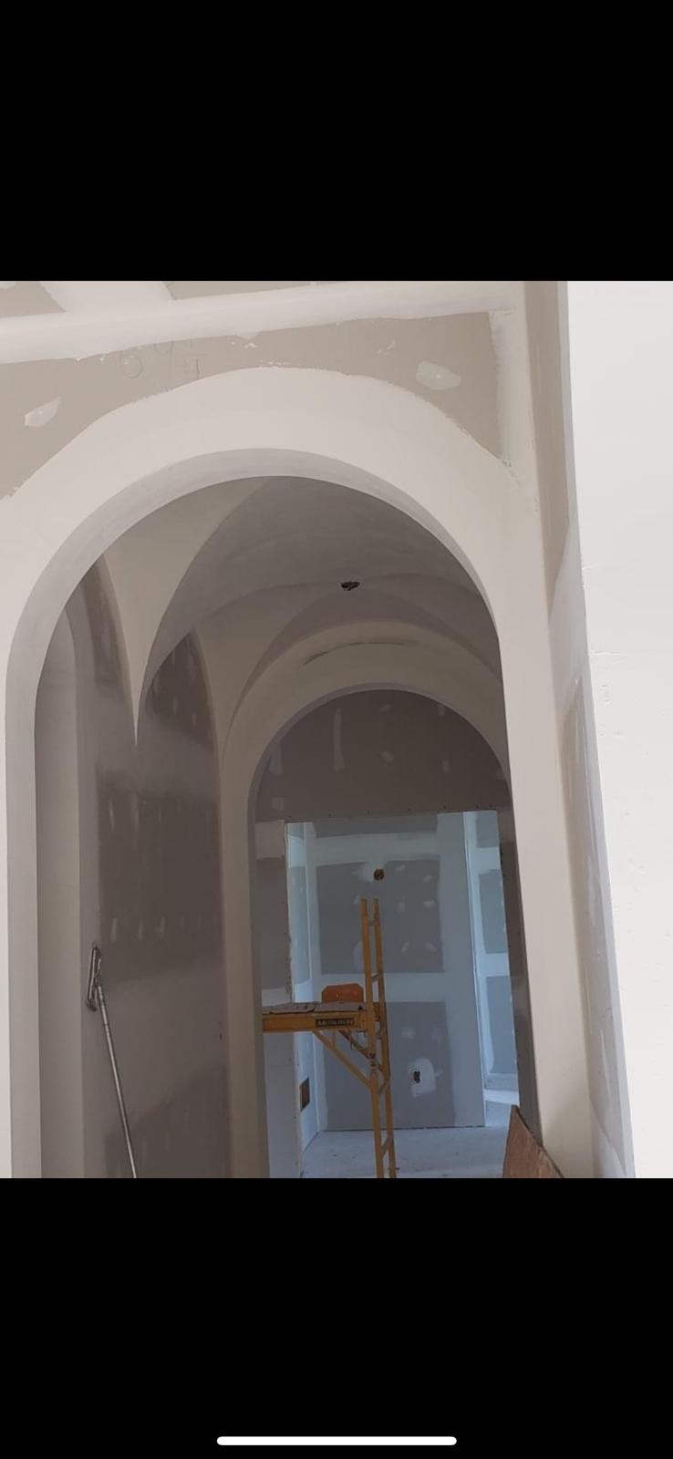 Curved archways in progress